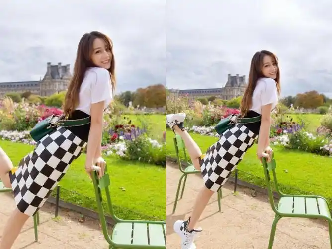 热巴lv新造型,现身巴黎街头,街头少女感十足!