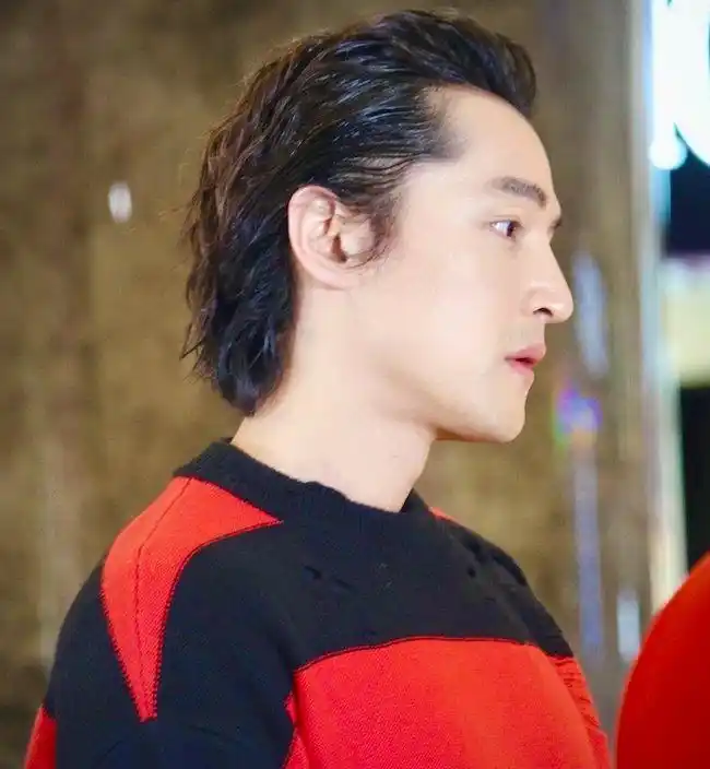 胡歌新发型"卷发背头"