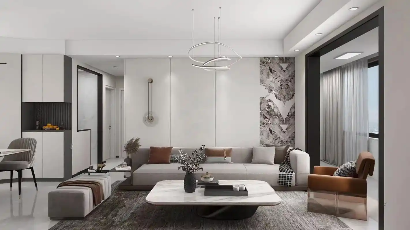 装修分享|120平三居室|混搭风黑白灰与轻奢风的碰撞 每 - 抖音