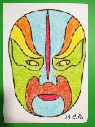 脸谱荟萃――白营镇杨村学校一年级绘画展