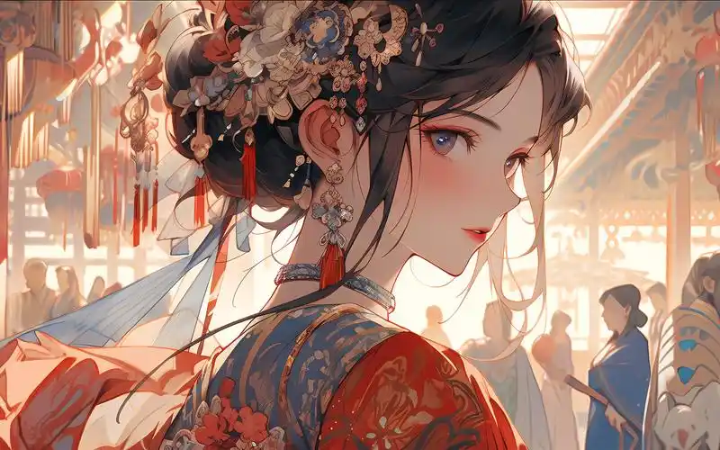 醉染爱红妆:中国风横屏4k壁纸-秋千泪-ai画-哔哩哔哩视频