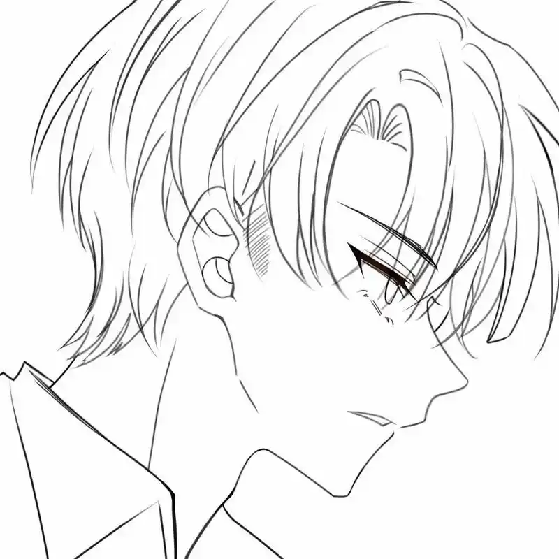 板绘素材男生绘画线稿分享