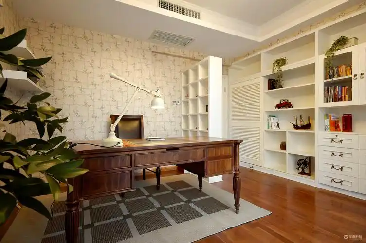 美式田园风格别墅阁楼书房装修效果图