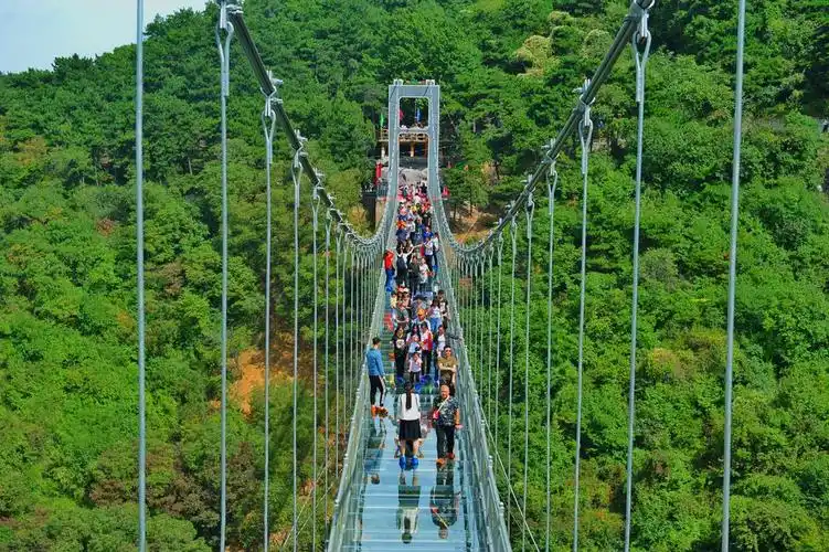 华北海拔第一悬索玻璃栈桥开门迎客