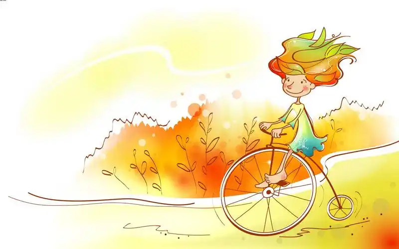 壁纸卡通秋天男孩