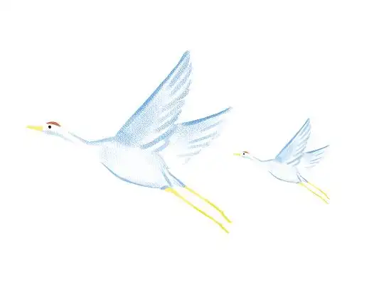 白色手绘卡通白鹭飞鸟白露节气元素png素材
