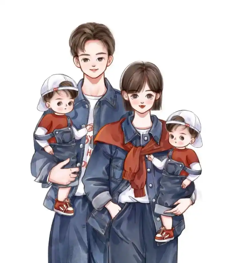 你们要的一家四口的头像来啦 - 抖音