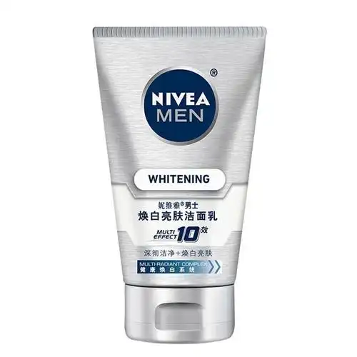 妮维雅美白洗面奶男士专用控油祛痘印黑头变白补水保湿学生洁面乳