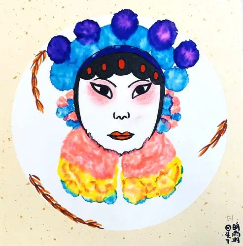 美术传统文化课程——创意国画刀马旦-内蒙古农业大学附属中学