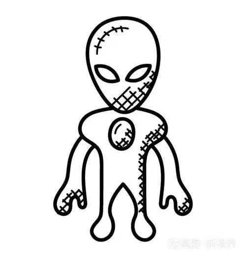怪物外星人涂鸦图标. 外星人的性格