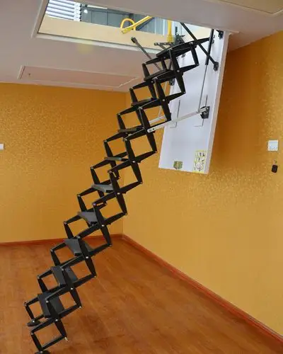 阁楼伸缩楼梯 自动升降电动遥控楼梯 室内外侧装壁挂隐形伸缩梯