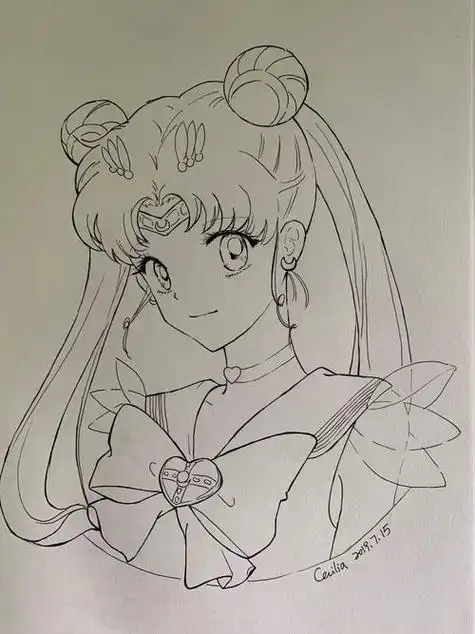 内容有动漫长发美少女简笔画图片卡通长发美少女黑白简笔画图片素材