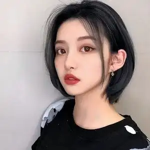 假发女短发bobo头中分无刘海时尚减龄学生少女修脸自然全头套式