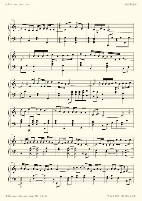 钢琴谱 - 明天会更好(感觉这个好听)