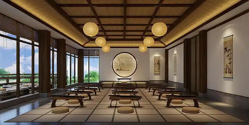 上海九州书院禅意新中式风格设计案例_装修案例欣赏-保障网装修效果图