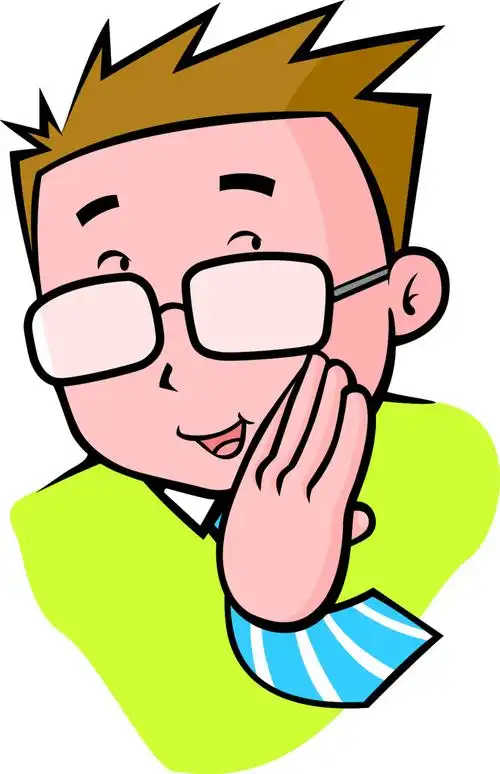 卡通戴眼镜商务人物