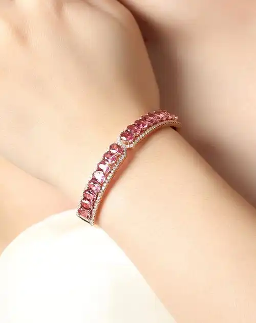 黛慕妮demone珠宝专场7.15ct红碧玺18k金手镯dg0028_唯品会