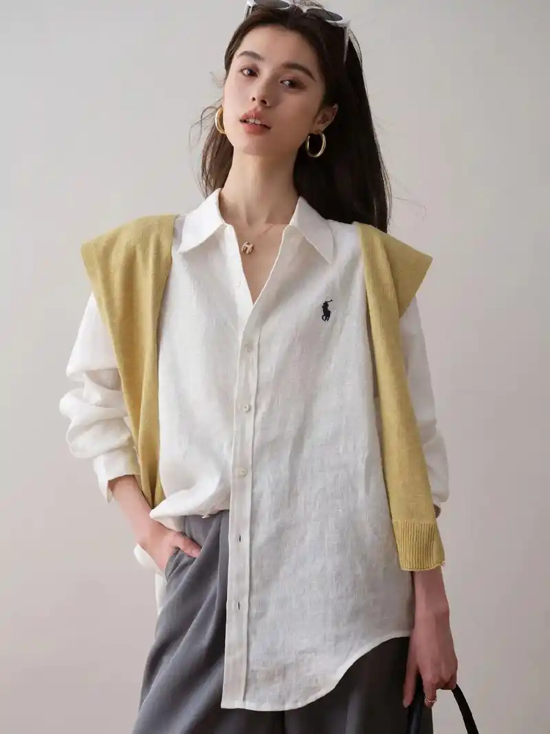一件保持松弛感的全亚麻衬衫.轻松搭配出随意慵懒范儿 #oot - 抖音