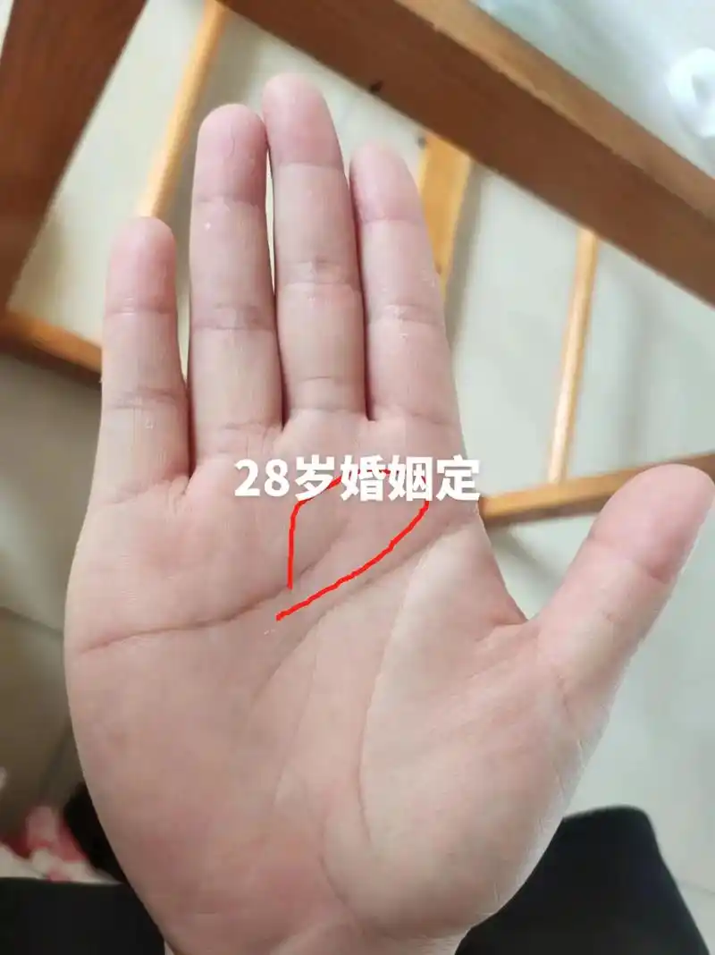 手纹和人生.这手纹,今年27岁,婚姻线靠近中间偏上我断其28 - 抖音