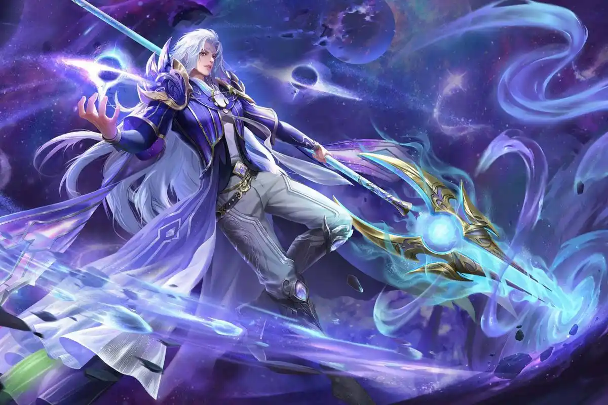 原创唐三成神后的不同造型蓝发披肩优雅帅气白发黑衣俊美无双