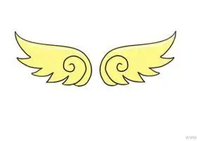 天使翅膀简笔画 小天使翅膀简笔画绘画图片 - 水彩迷