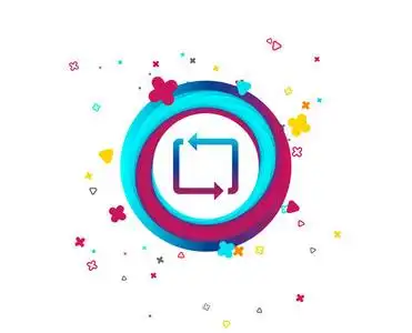 重复按钮重复图标.循环符号.刷新符号.带有图标的彩色按钮.几何元素.