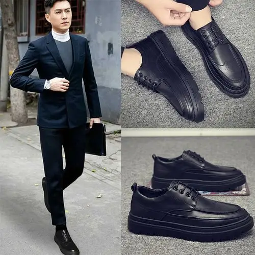 特价西装鞋子男 韩版 潮 青少年_商务正装小皮鞋男真皮英伦男士休闲鞋