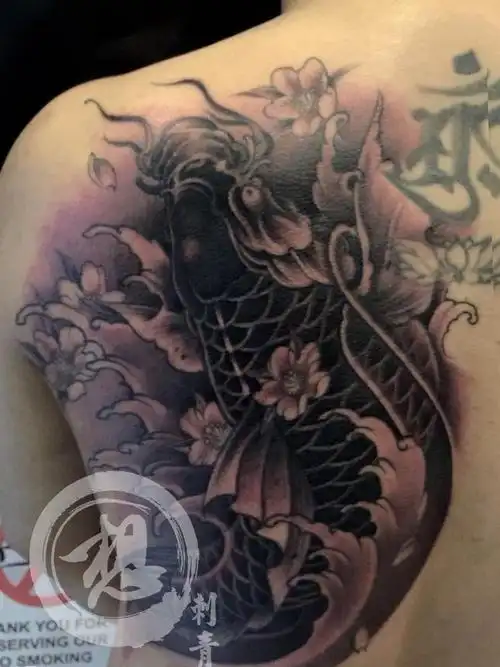 半背鱼_纹身图案手稿图片_l-x的纹身作品集