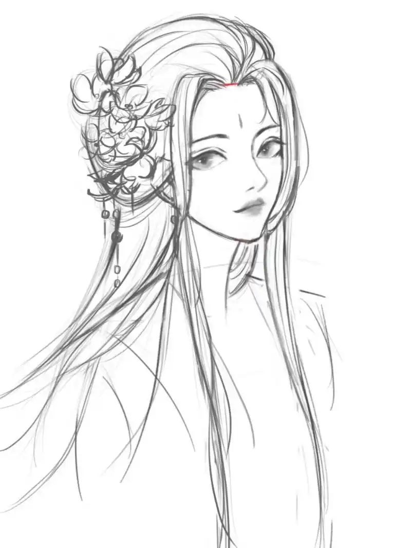 画古风小姐姐教程 附详细步骤 临摹第四张图,网图不知道画师,侵删 总