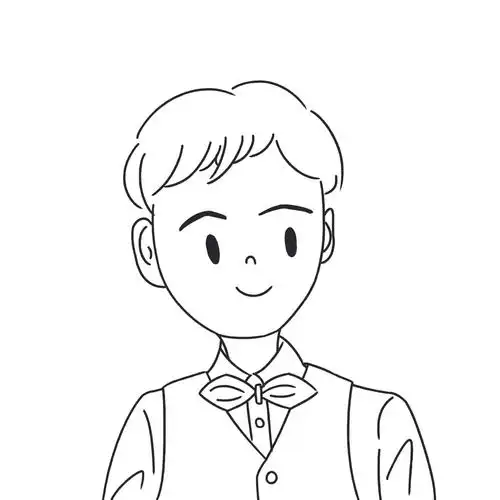 头像线稿q版可爱男孩头像