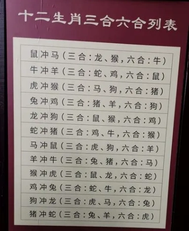 十二生肖相冲相克表