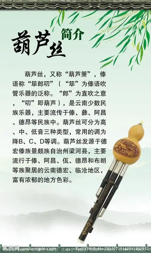 葫芦丝简介展板图片