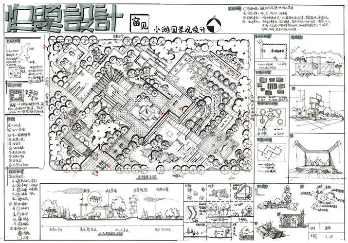 分享几组优秀的景观快题设计大禹手绘