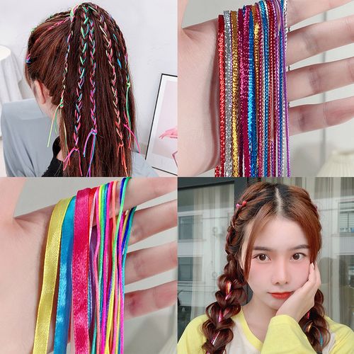 编发彩绳头绳七彩丝带脏辫神器儿童脏脏辫彩色发绳辫子发饰头饰女