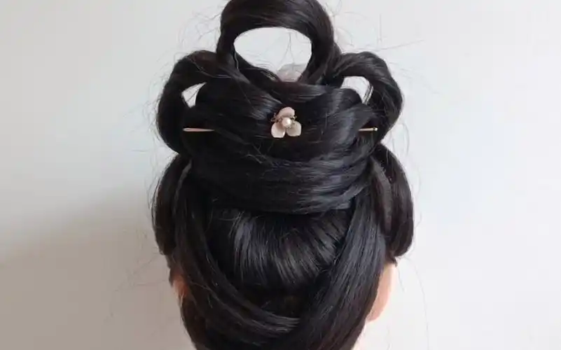 【纯饰】汉服发型丨飞天髻变体,无发包无皮筋无一字夹