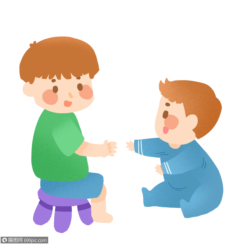 免抠元素 手绘/卡通元素 二胎时代兄弟俩.psd