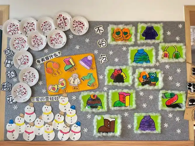 分享冬季环创素材,有部分可打印素材#幼儿园主题墙 #环境创设 - 抖音
