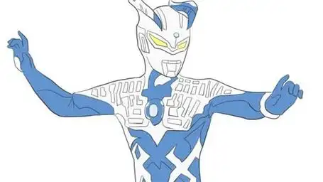 赛罗奥特曼月神形态儿童亲子简笔画