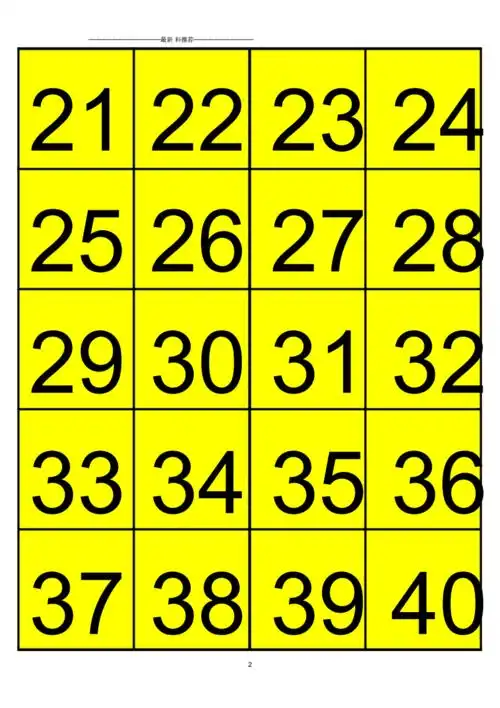 儿童识数字1-100彩色识字卡打印排版.docx 6页