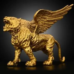 铜老虎摆件铜如虎添翼生肖虎家居前台桌面装饰飞虎大号带翅膀老虎