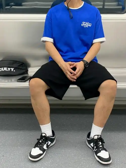 170男生穿搭blue06夏日清爽蓝白t恤穿搭