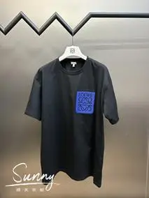 loewe/罗意威新款刺绣字母logo拼色圆领t恤男女同款宽松休闲短袖