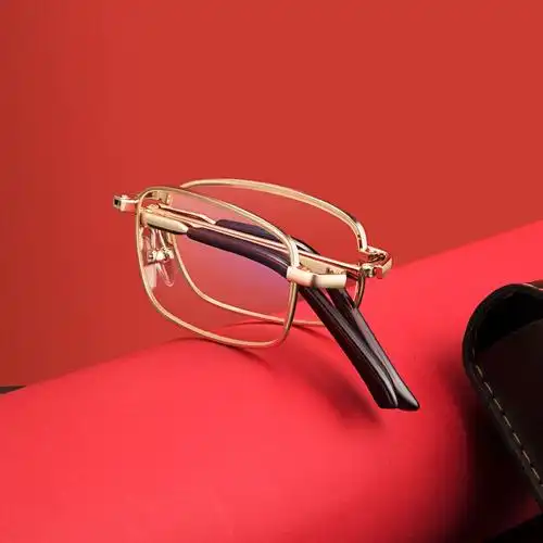 玉品堂折叠老花镜远近两用男女高清防蓝光抗疲劳度数变焦老人眼镜