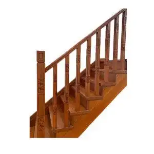 重庆室内新中式木质实木楼梯栏杆护栏扶手定制实木梯x步板石材楼