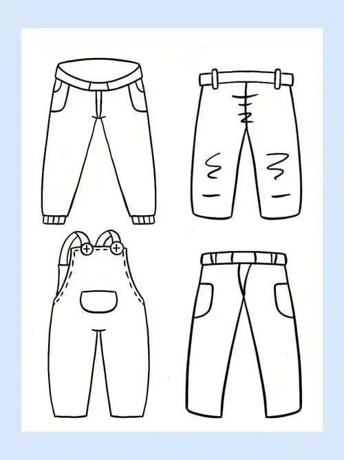 简笔画日常用品裤子2530