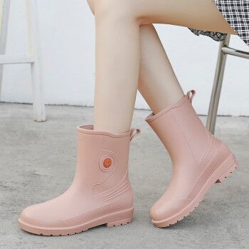 大唐喜乐牛水鞋女新款雨鞋加绒防滑下雨天穿的鞋雨靴时尚款外穿防水