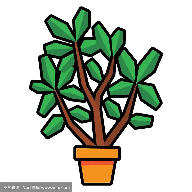 卡通植物孤立在白色的背景