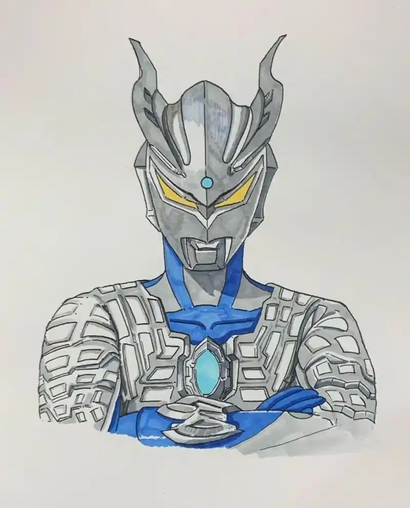 家里小男生喜欢赛罗奥特曼,六一来一张,祝他节日快乐!