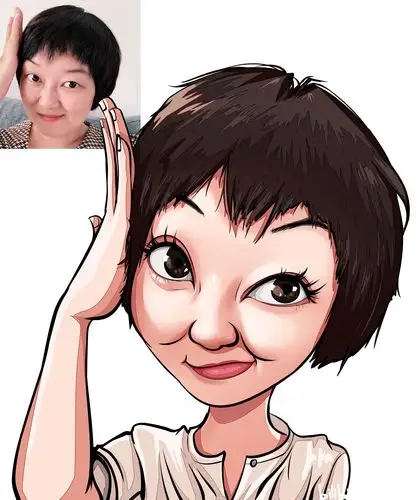 女生系列的夸张风格肖像漫画要美得合理美得自然