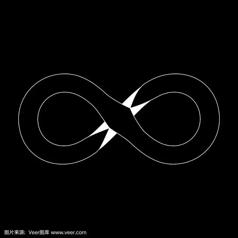 无限图标符号设计.矢量插图孤立在黑色背景